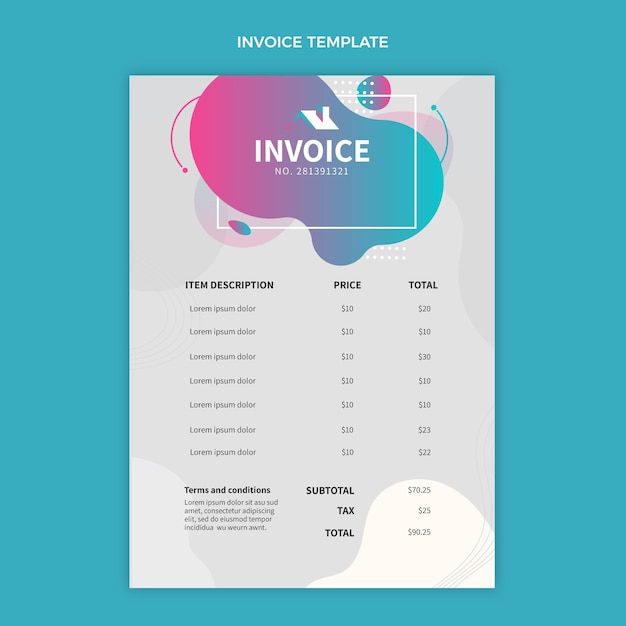 Gradient real estate invoice