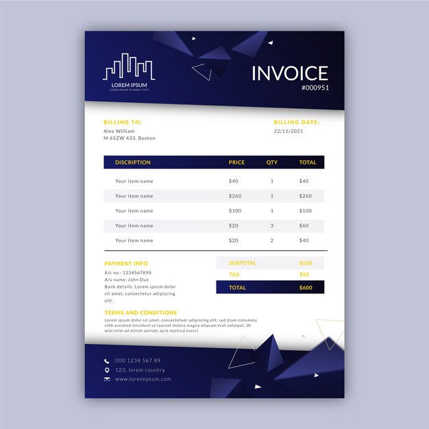 Gradient real estate invoice