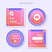 Free vector gradient real estate labels