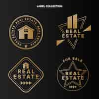 Free vector gradient real estate labels