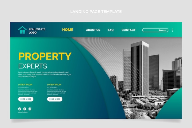 Free vector gradient real estate landing page