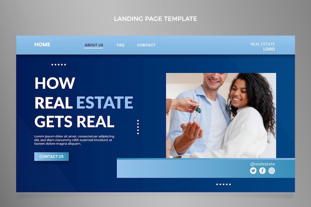 Gradient real estate landing page