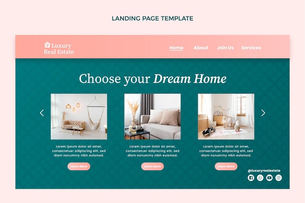 Gradient real estate landing page