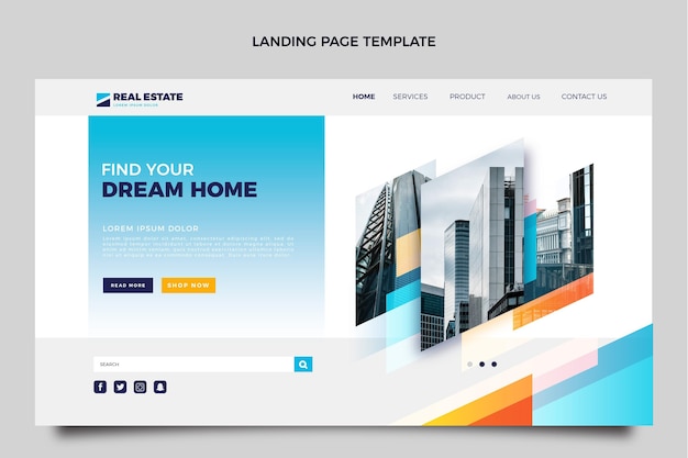 Gradient real estate landing page