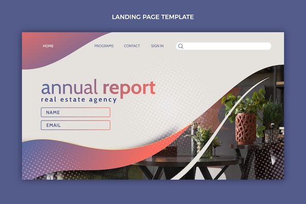 Gradient real estate landing page