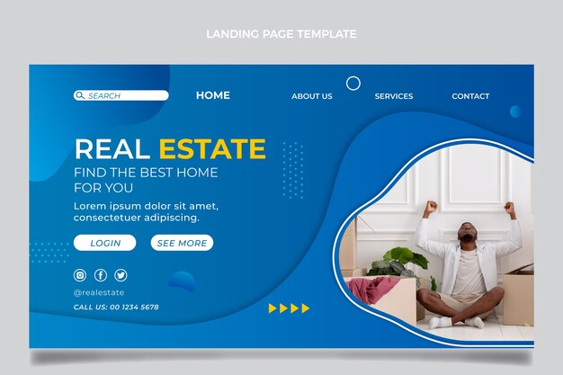 Gradient real estate landing page