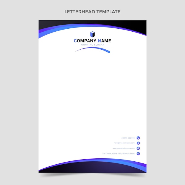 Gradient real estate letterhead template