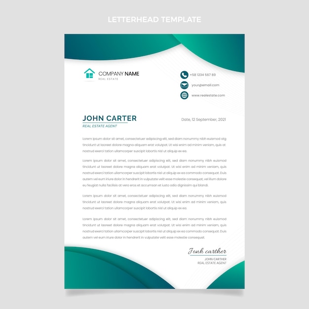 Free vector gradient real estate letterhead