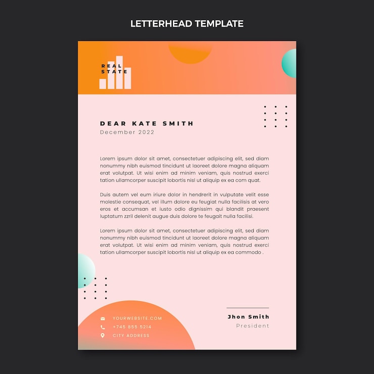 Free Vector gradient real estate letterhead