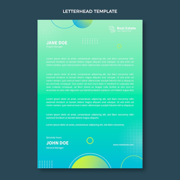 Free vector gradient real estate letterhead