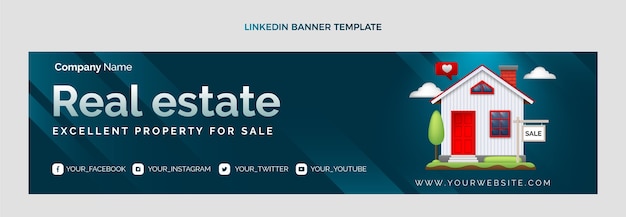 Gradient real estate linkedin banner