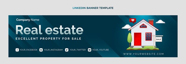 Gradient real estate linkedin banner