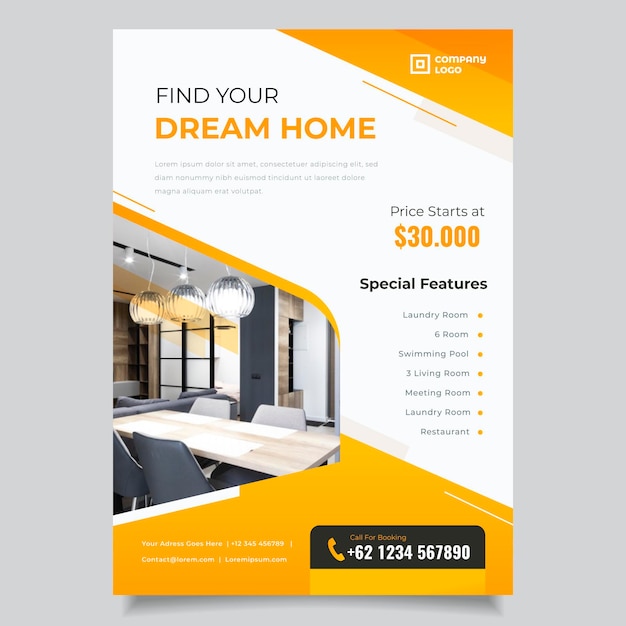 Gradient real estate poster template