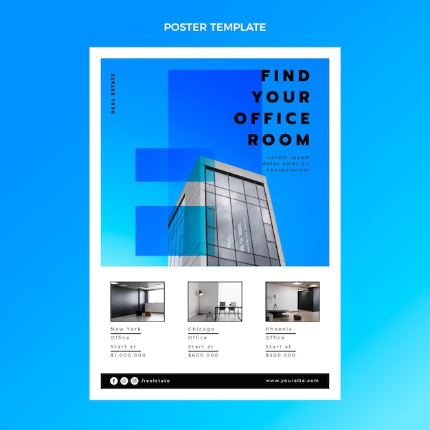 Free vector gradient real estate poster