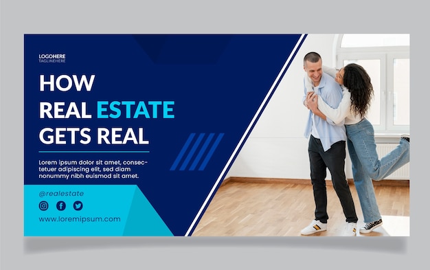 Gradient real estate project facebook template