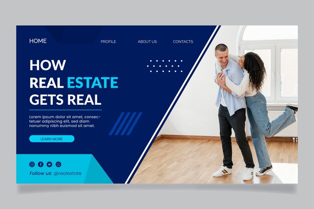 Gradient real estate project landing page