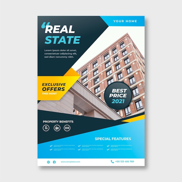 Free vector gradient real estate template