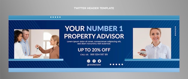 Gradient real estate twitter header