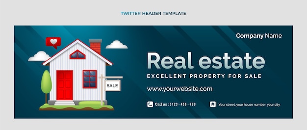 Gradient real estate twitter header