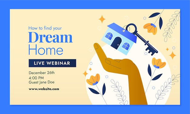 Free vector gradient real estate webinar