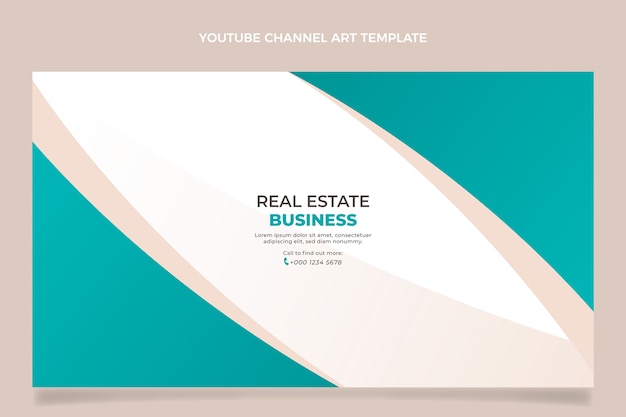 Шаблон оформления канала YouTube Gradient Real Estate