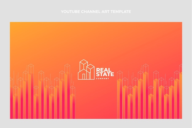Free vector gradient real estate youtube channel art