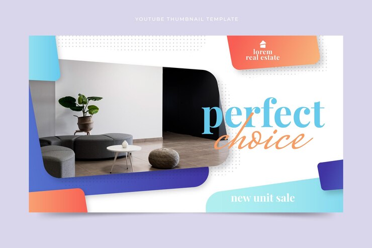 Free Vector gradient real estate youtube thumbnail