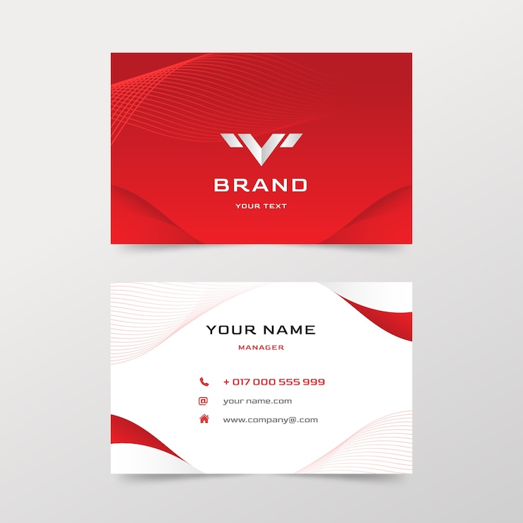 Free Vector gradient red business card template