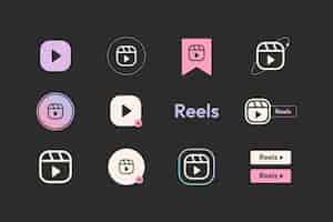 Free vector gradient reels template set