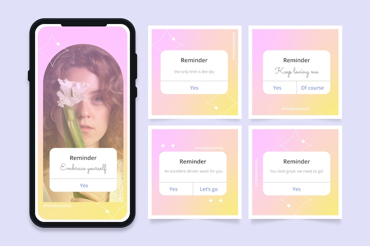Free Vector gradient reminder template design
