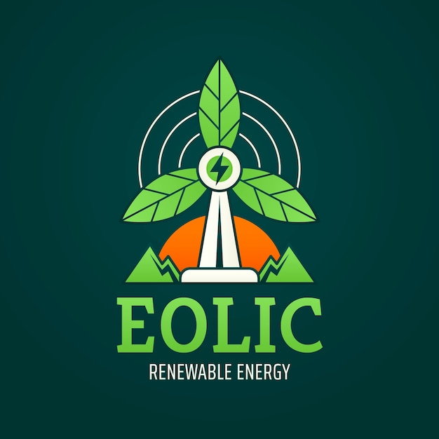 Vettore gratuito modello di progettazione del logo di energia rinnovabile gradiente