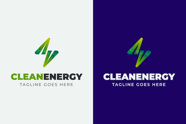 Modello di logo di energia rinnovabile gradiente