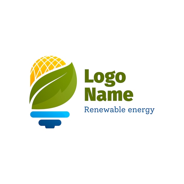 Vettore gratuito logo di energia rinnovabile gradiente