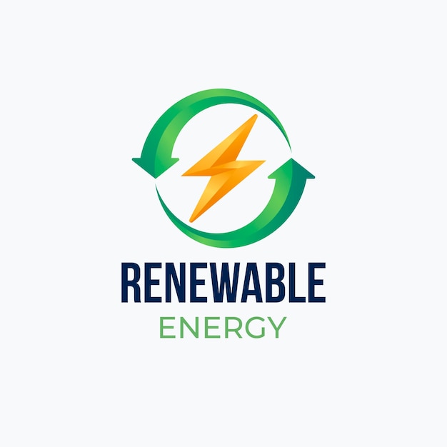 Vettore gratuito logo di energia rinnovabile gradiente