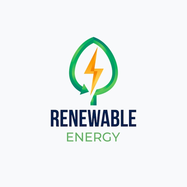 Vettore gratuito logo di energia rinnovabile gradiente