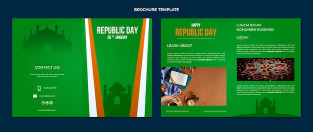 Free vector gradient republic day brochure template