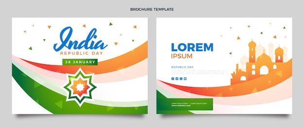 Free vector gradient republic day brochure template