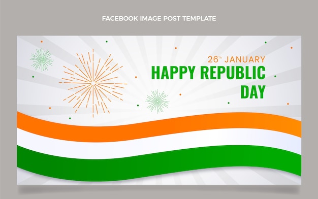 Gradient republic day social media post template