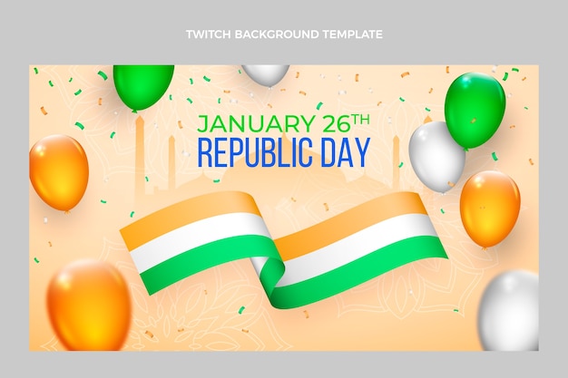 Free vector gradient republic day twitch background