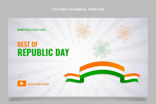 Free vector gradient republic day youtube thumbnail
