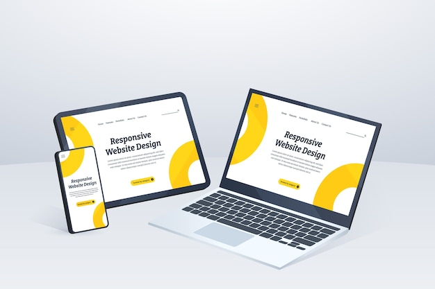 Free Vector gradient responsive website design