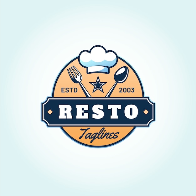 Vettore gratuito progettazione del logo del ristorante gradiente