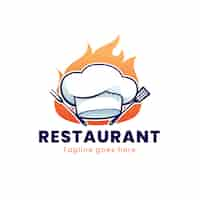 Vettore gratuito progettazione del logo del ristorante gradiente