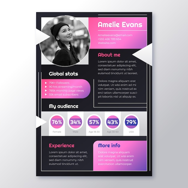 Gradient  resume template