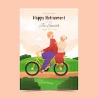 Free vector gradient retirement greeting card