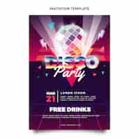 Free vector gradient retro vaporwave disco party invitation template