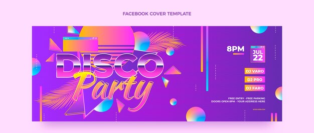 Gradient retro vaporwave disco party template