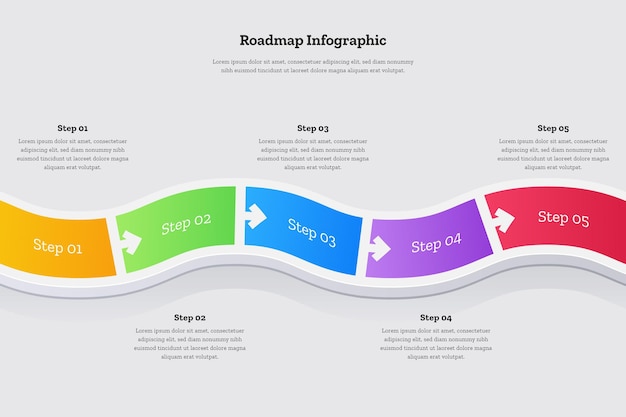 Free vector gradient roadmap infographic template