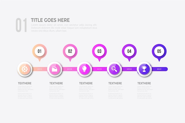 Free vector gradient roadmap infographic template