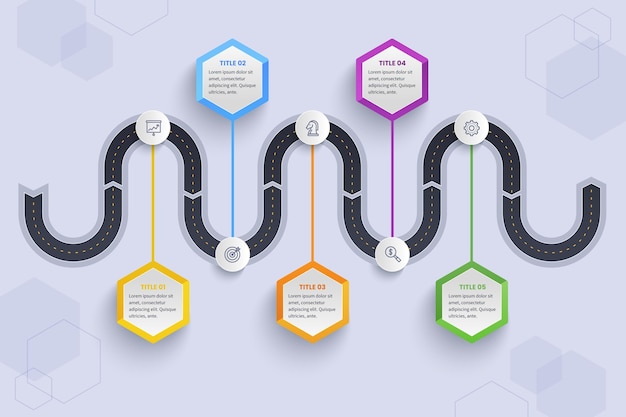 Free vector gradient roadmap infographic template